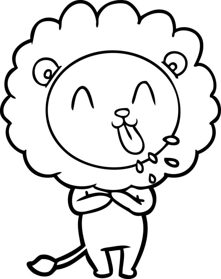 happy cartoon lion vector