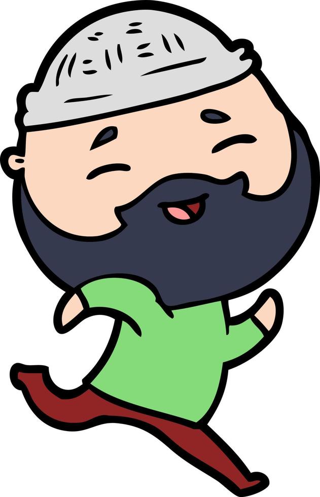 cartoon happy bearded man vector