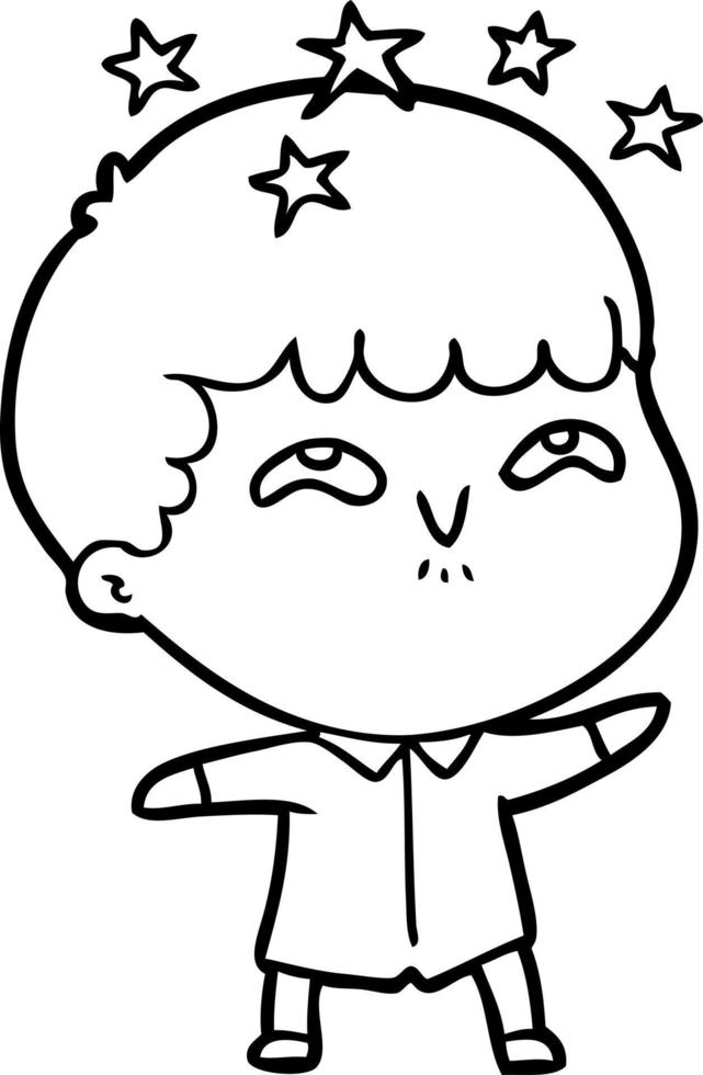 cartoon amazed boy vector