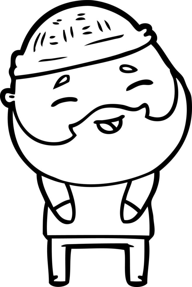 cartoon happy bearded man vector