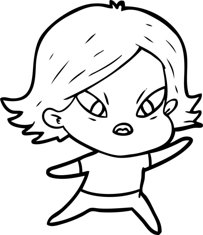 cartoon stressed woman vector