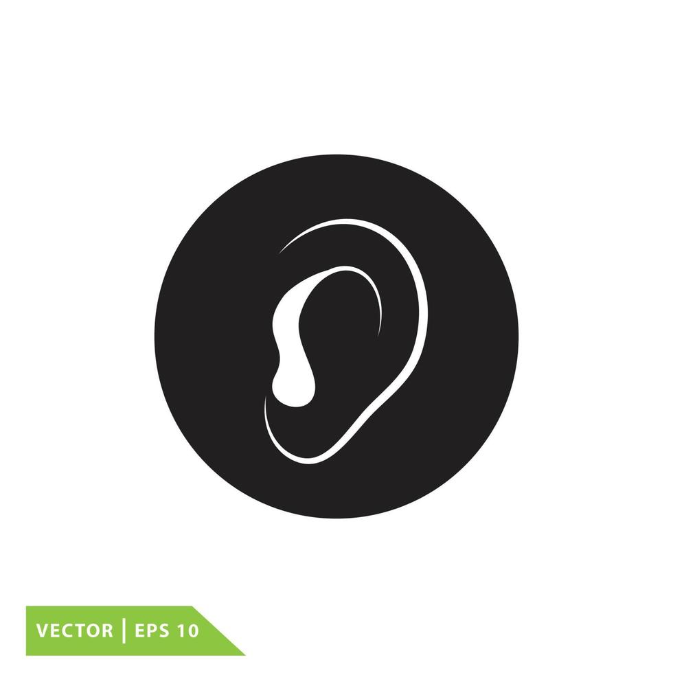plantilla de diseño de logotipo de vector de icono de oreja