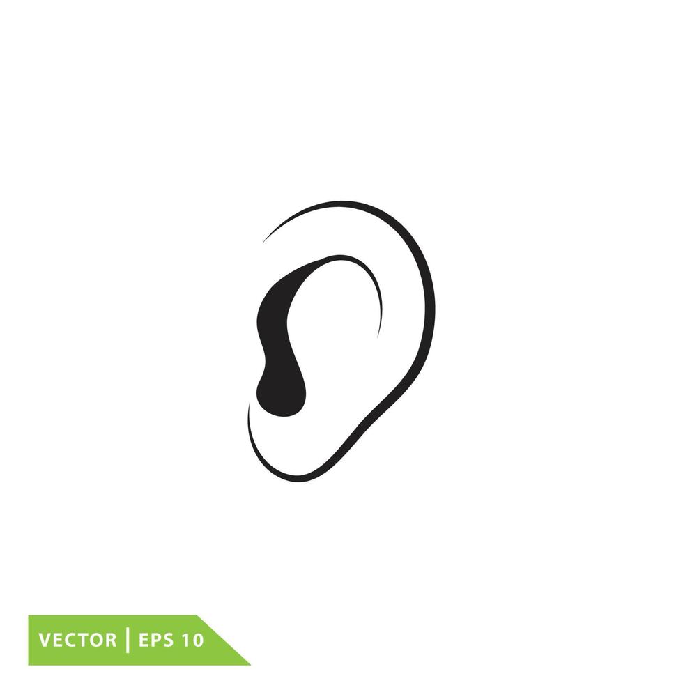ilustración de estilo plano de icono de oreja vector