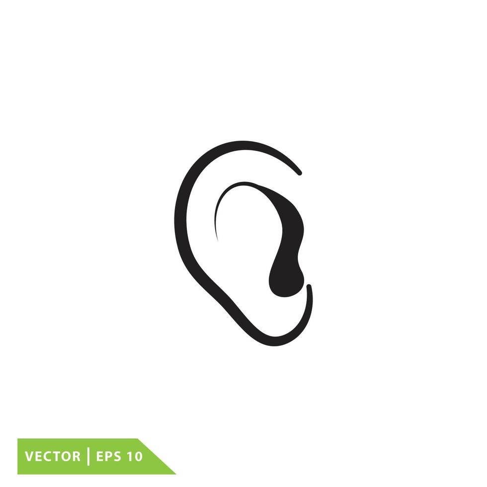 plantilla de diseño de logotipo de vector de icono de oreja