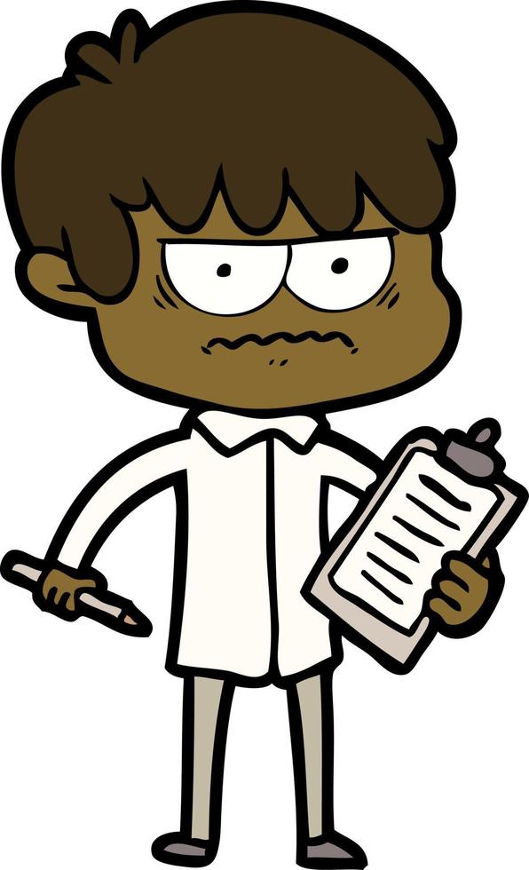 annoyed cartoon boy vector