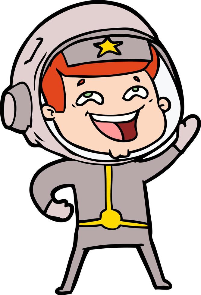 caricatura, reír, astronauta vector