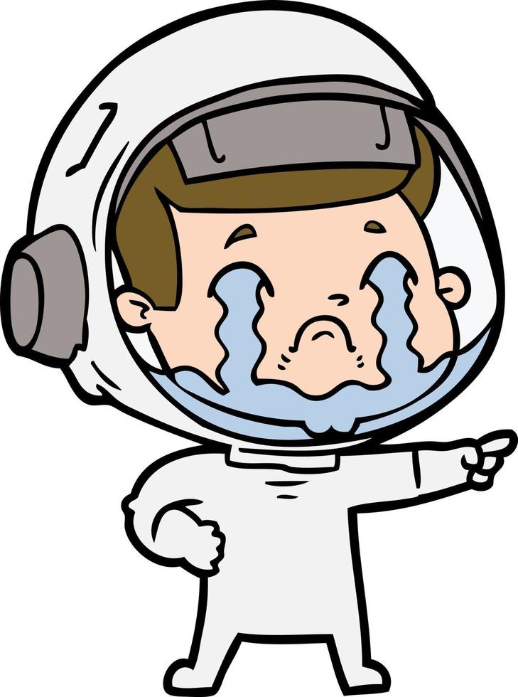 cartoon crying astronaut vector