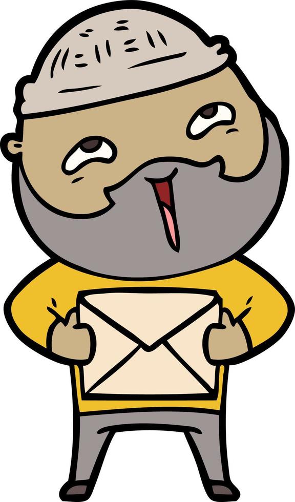 cartoon happy bearded man vector