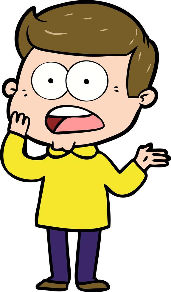 cartoon shocked man vector