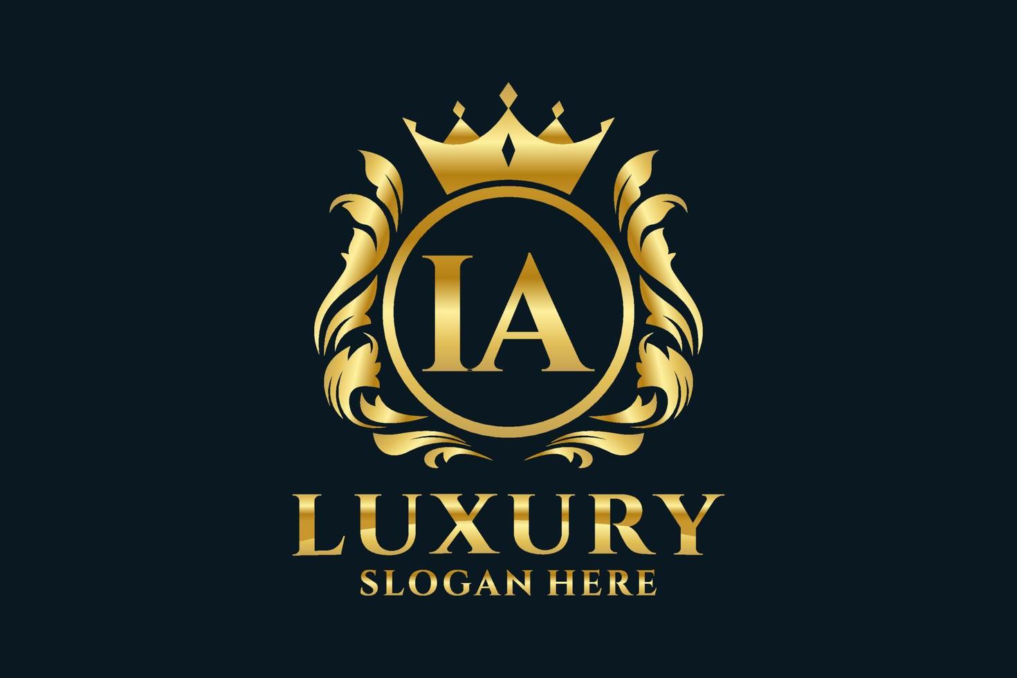 Initial IA Letter Royal Luxury Logo template in vector art for luxurious branding projects and other vector illustration.