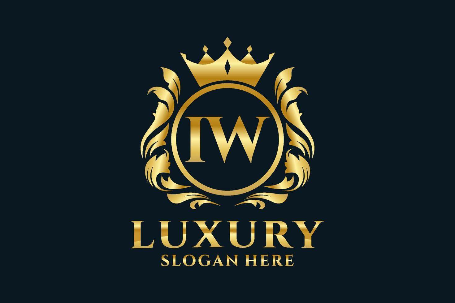 Initial IW Letter Royal Luxury Logo template in vector art for luxurious branding projects and other vector illustration.