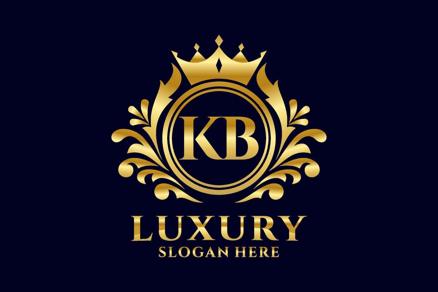 Initial KB Letter Royal Luxury Logo template in vector art for luxurious branding projects and other vector illustration.