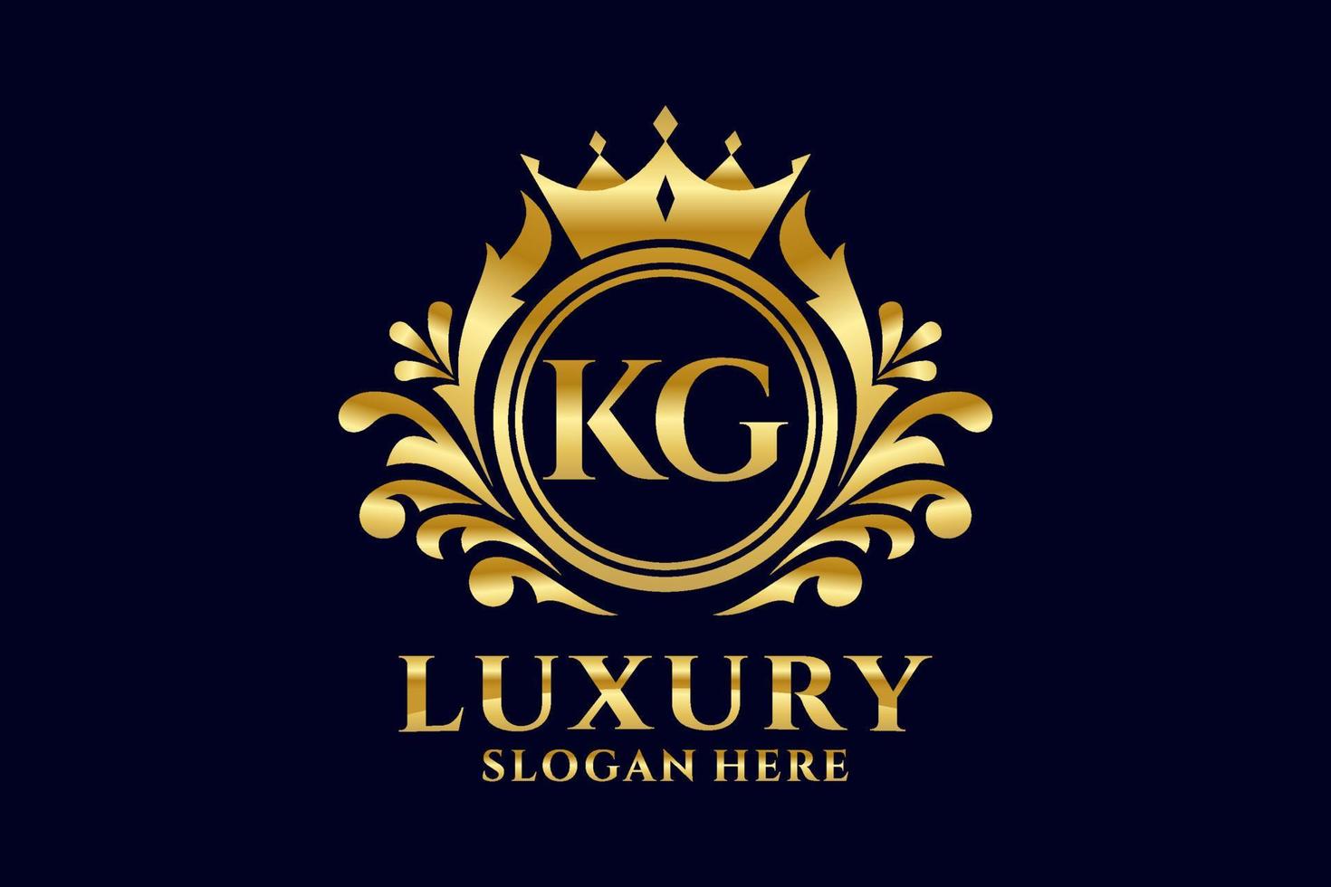 Initial KG Letter Royal Luxury Logo template in vector art for luxurious branding projects and other vector illustration.