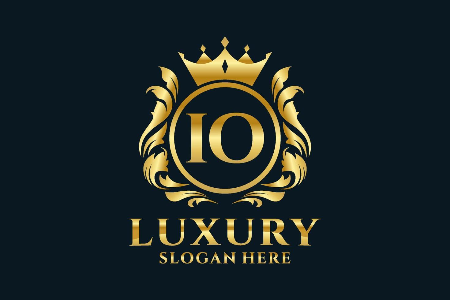 Initial IO Letter Royal Luxury Logo template in vector art for luxurious branding projects and other vector illustration.