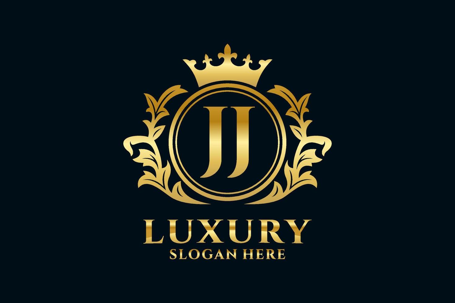 Initial JJ Letter Royal Luxury Logo template in vector art for luxurious branding projects and other vector illustration.