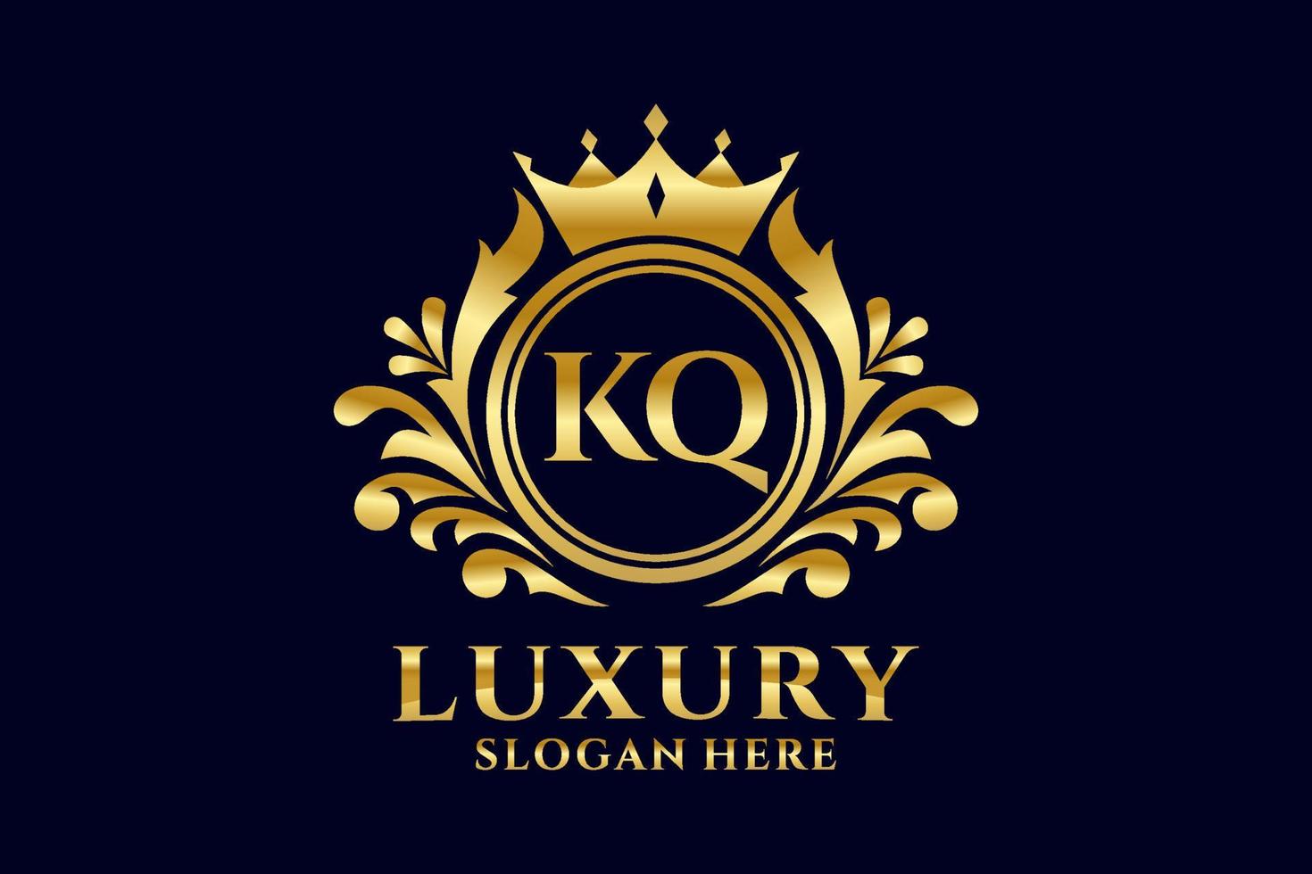 Initial KQ Letter Royal Luxury Logo template in vector art for luxurious branding projects and other vector illustration.
