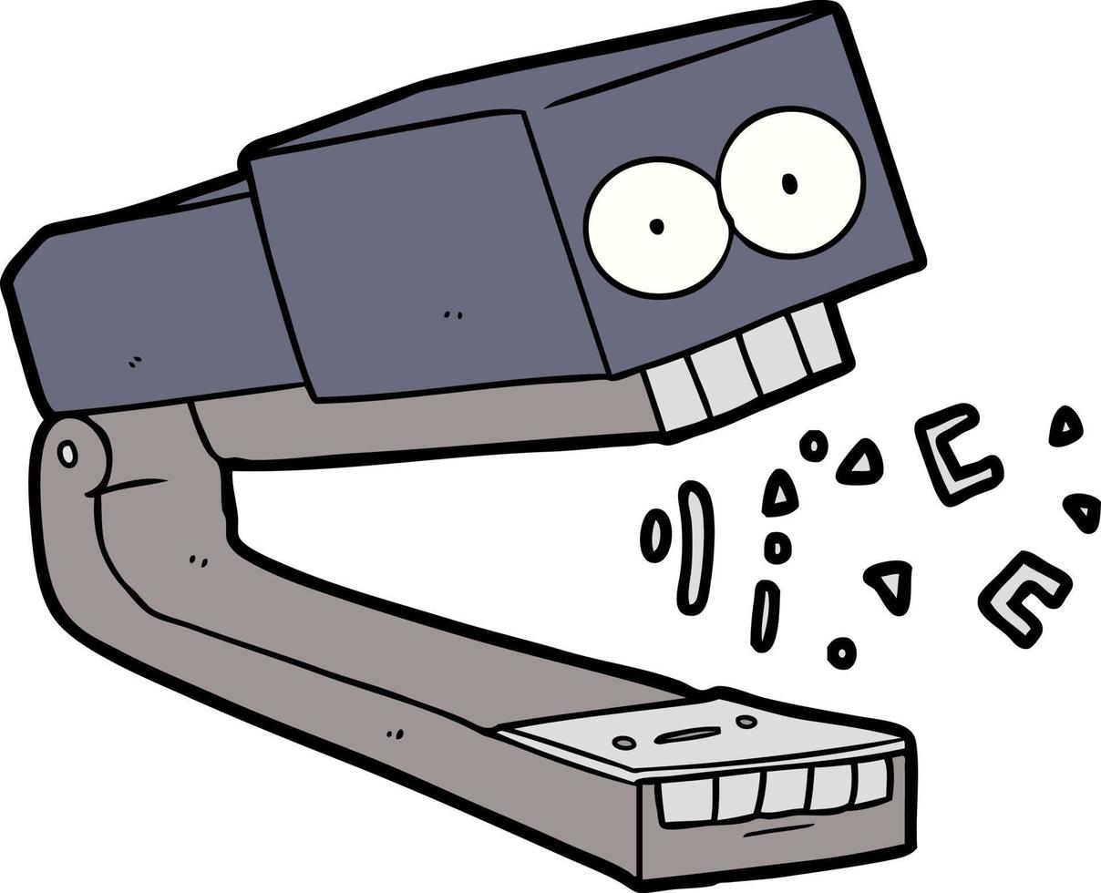 crazy cartoon stapler vector