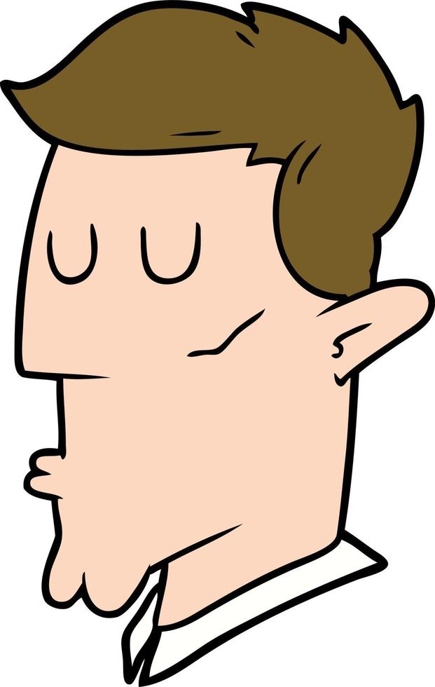 cartoon serious man vector