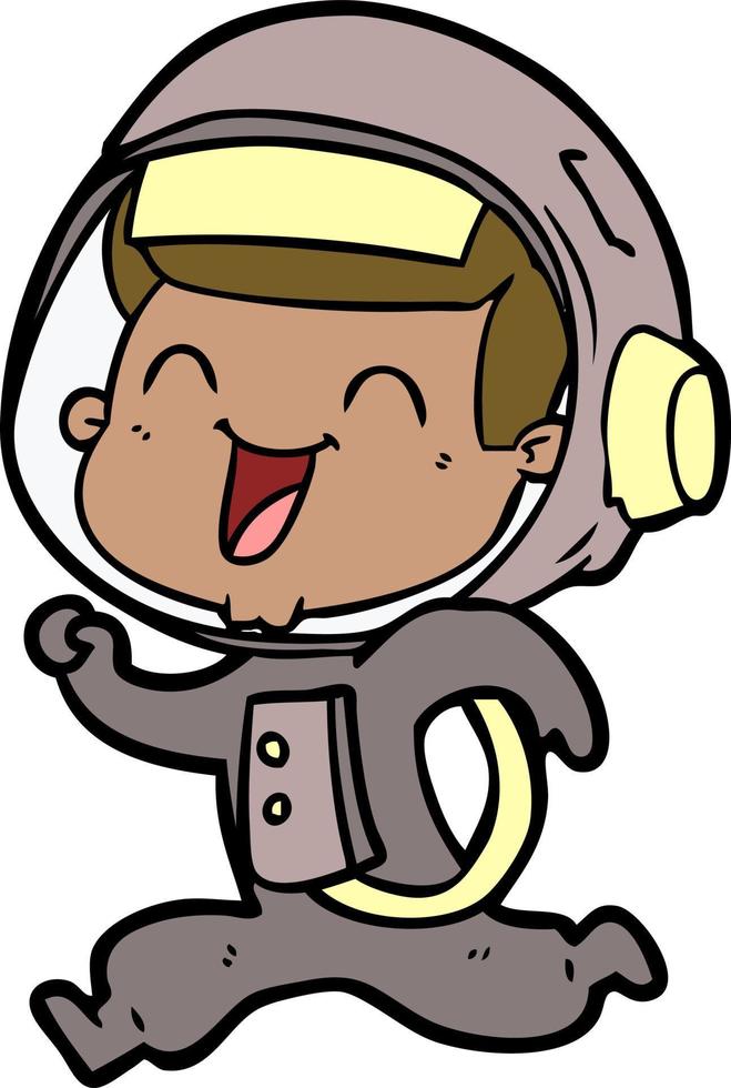 happy cartoon astronaut vector