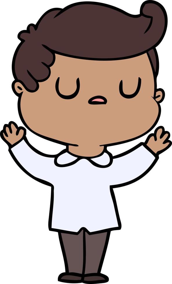 cartoon aloof man vector