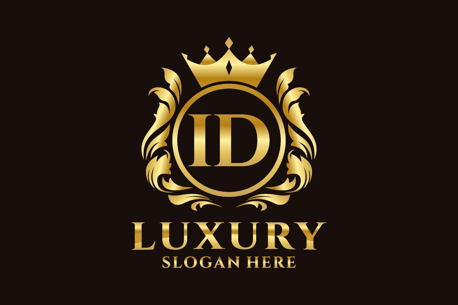 Initial ID Letter Royal Luxury Logo template in vector art for luxurious branding projects and other vector illustration.