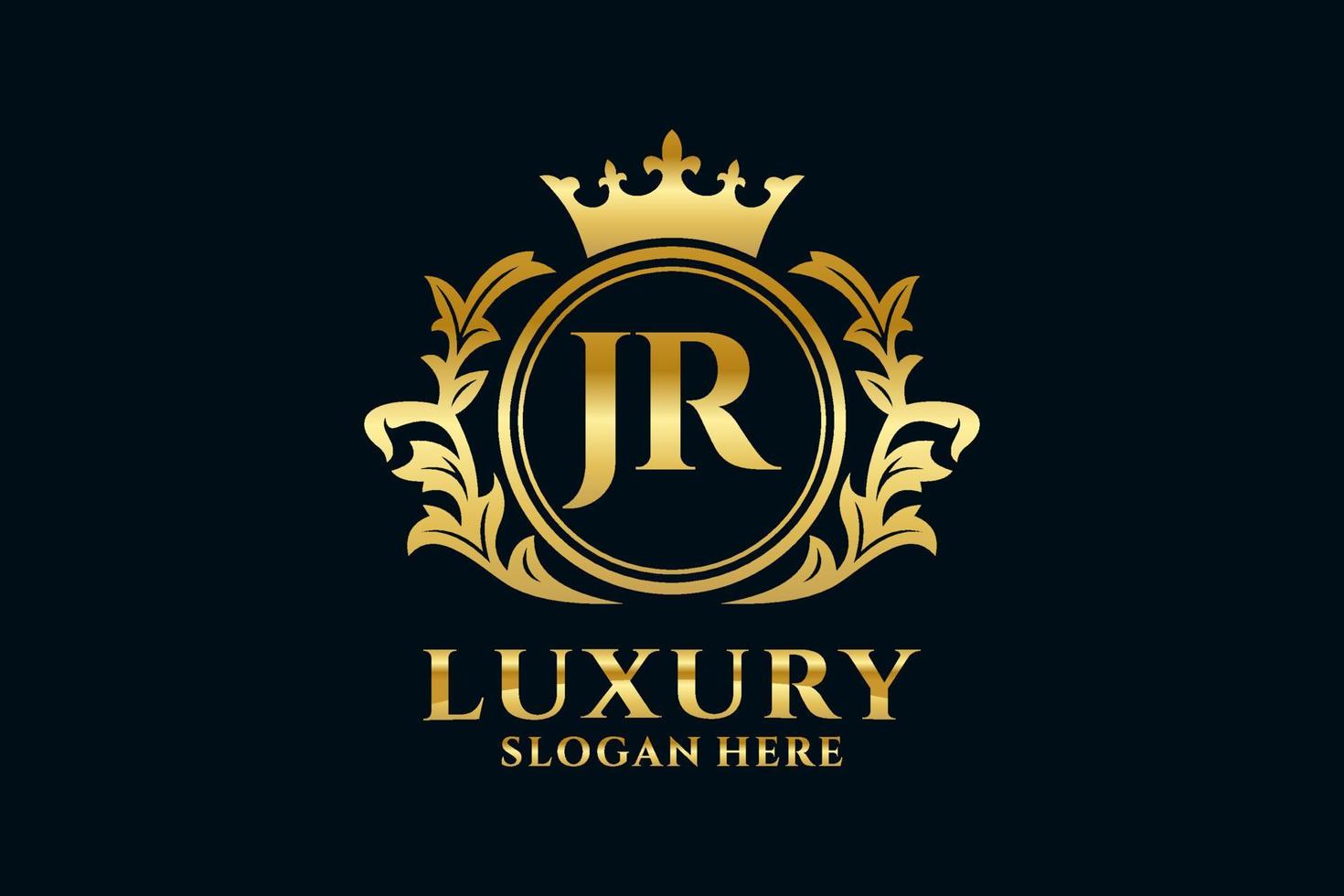 Initial JR Letter Royal Luxury Logo template in vector art for luxurious branding projects and other vector illustration.
