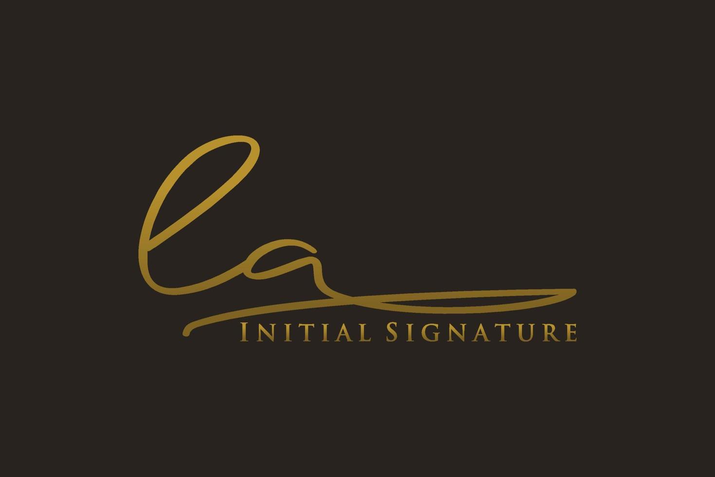 Initial LA Letter Signature Logo Template elegant design logo. Hand drawn Calligraphy lettering Vector illustration.