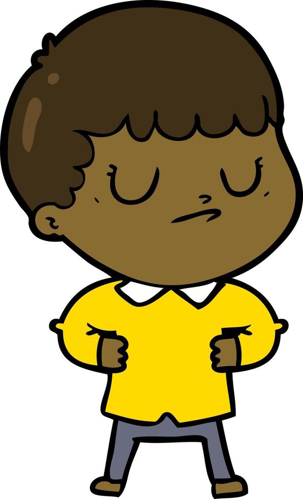 cartoon grumpy boy vector