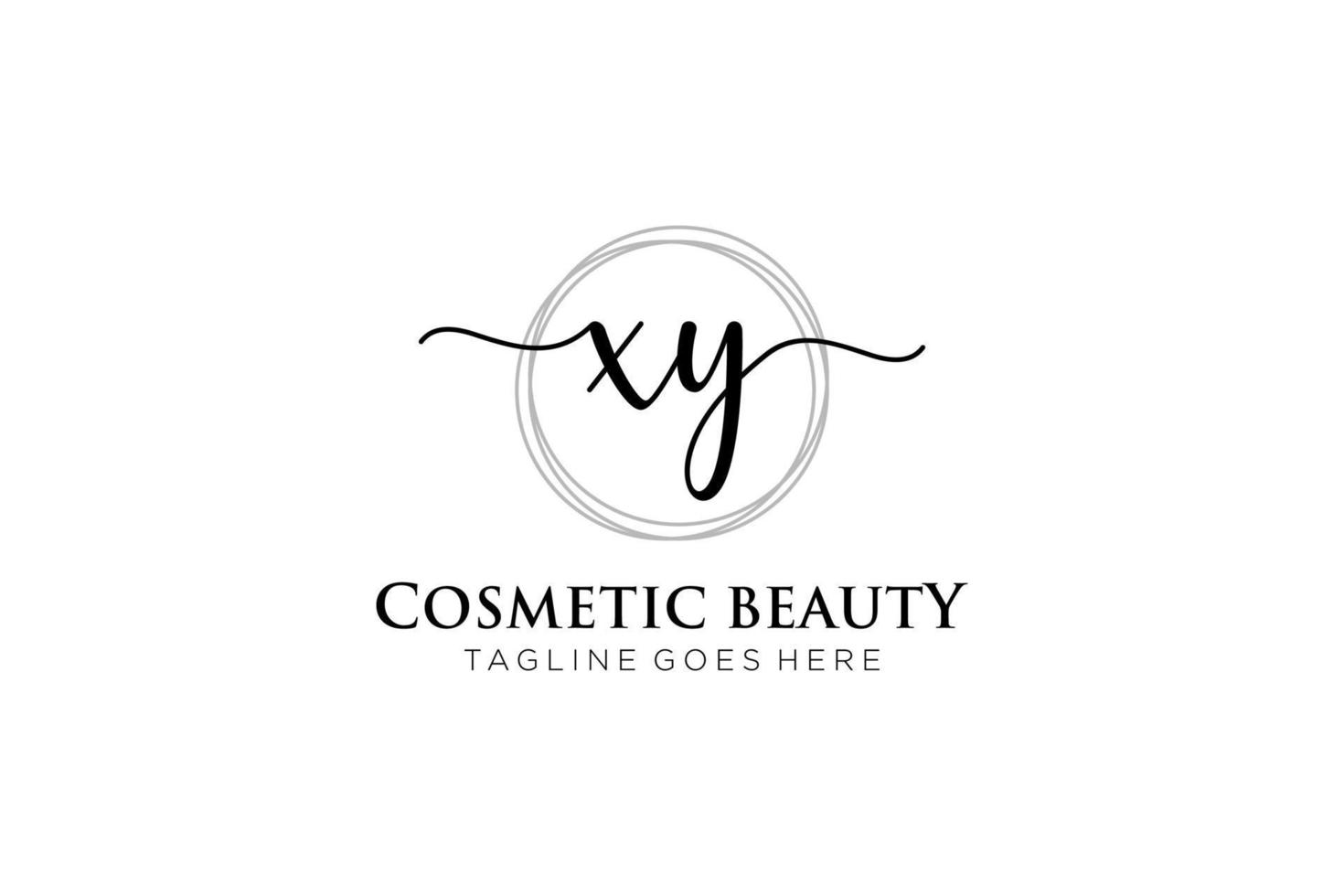 initial XY Feminine logo beauty monogram and elegant logo design, handwriting logo of initial signature, wedding, fashion, floral and botanical with creative template. vector