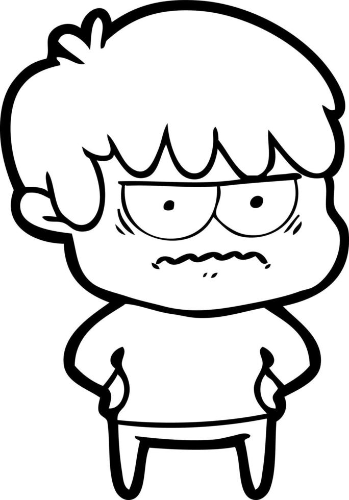annoyed cartoon boy vector
