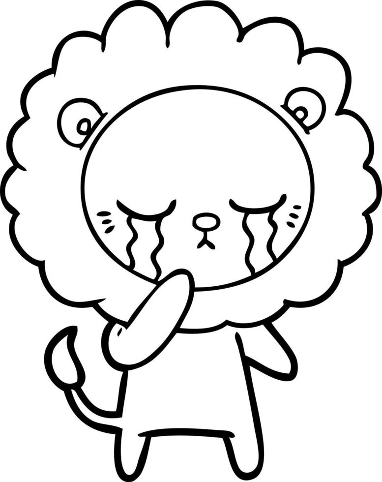 crying cartoon lion vector