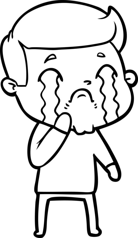 cartoon man crying vector