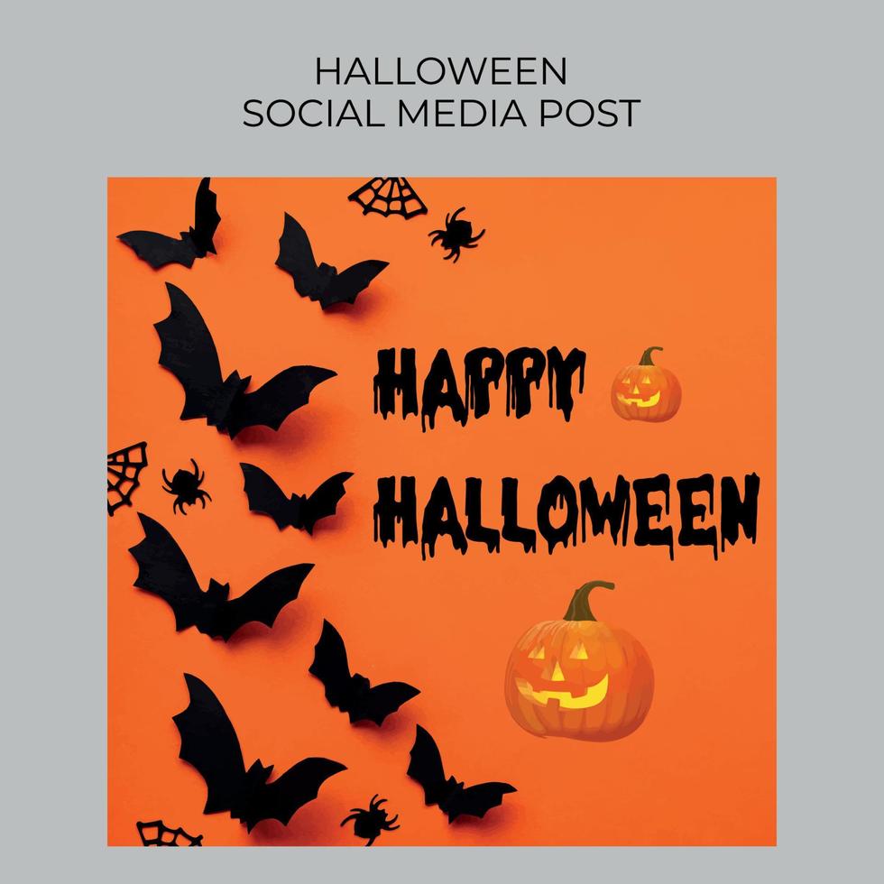 Halloween social media post design vector