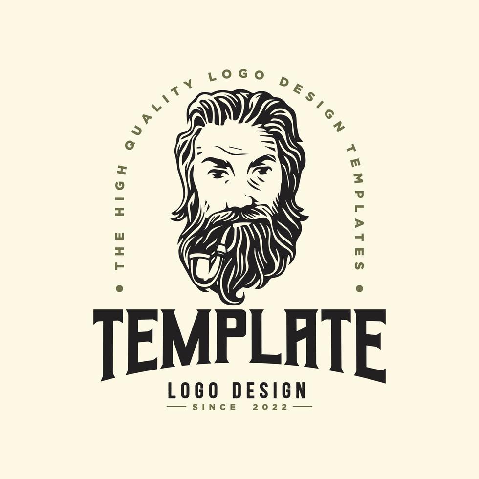 popeye or sailor logo, robber logo template. vector