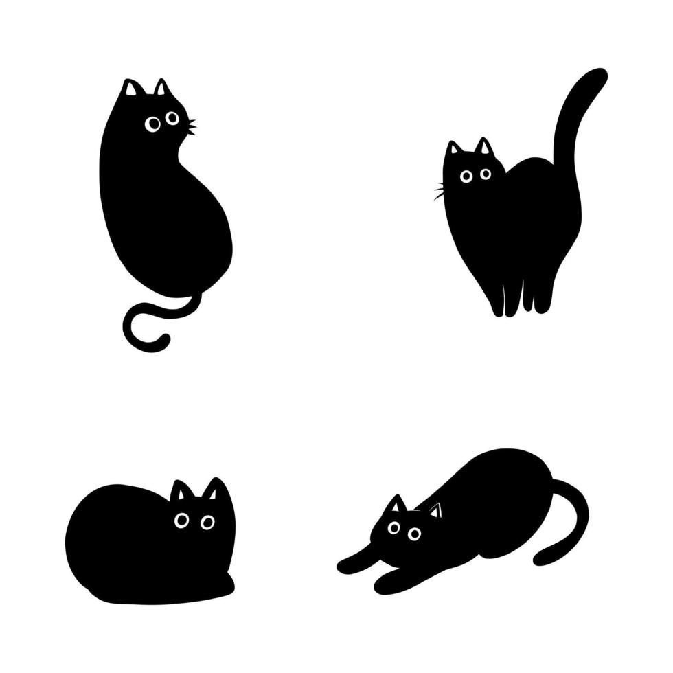 Black cat silhouette vector