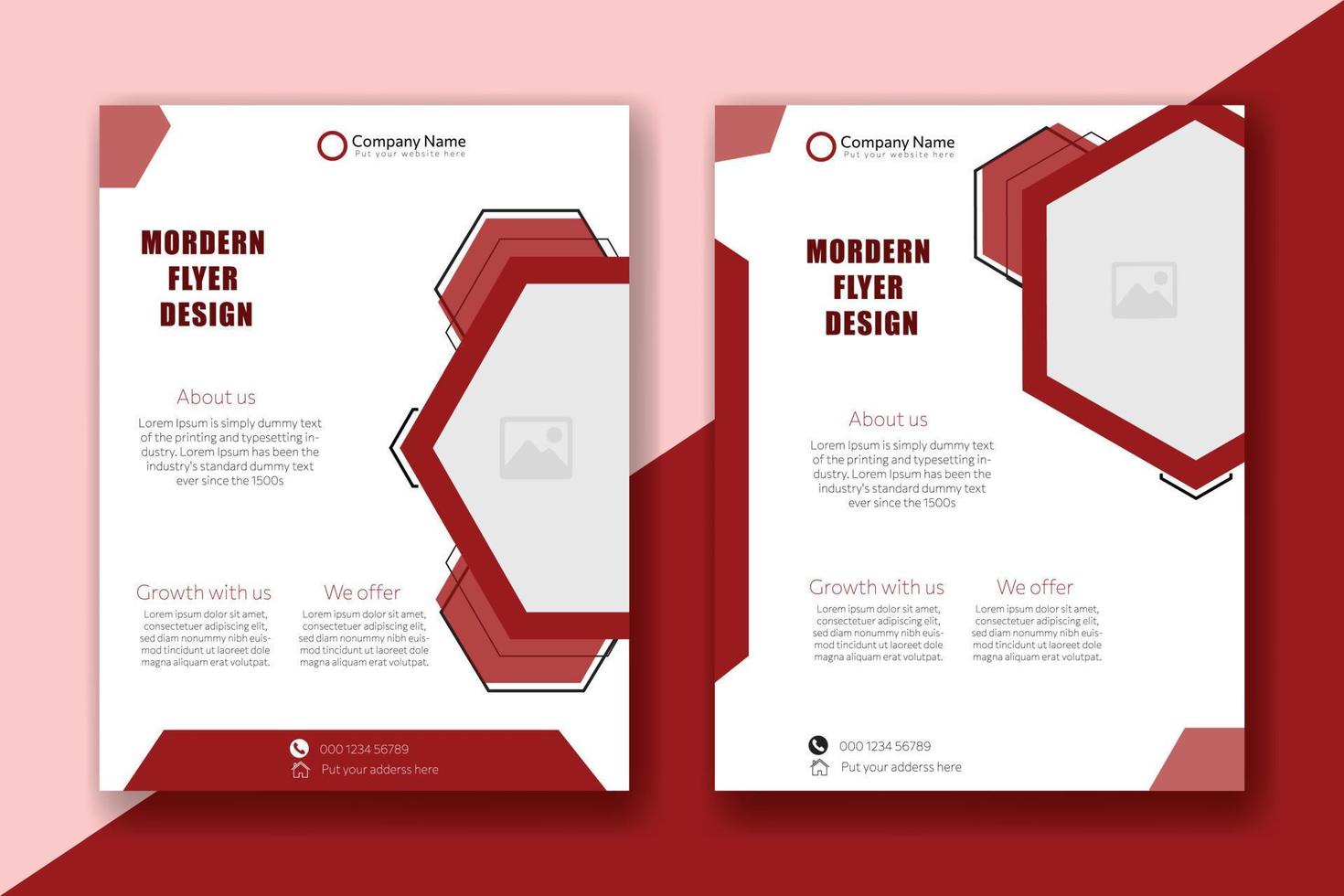Corporate business flyer template design set with blue, orange, red color. Brochure design, cover modern layout, poster in A4 with colorful triangles. Marketing, business proposal, advertise. vector