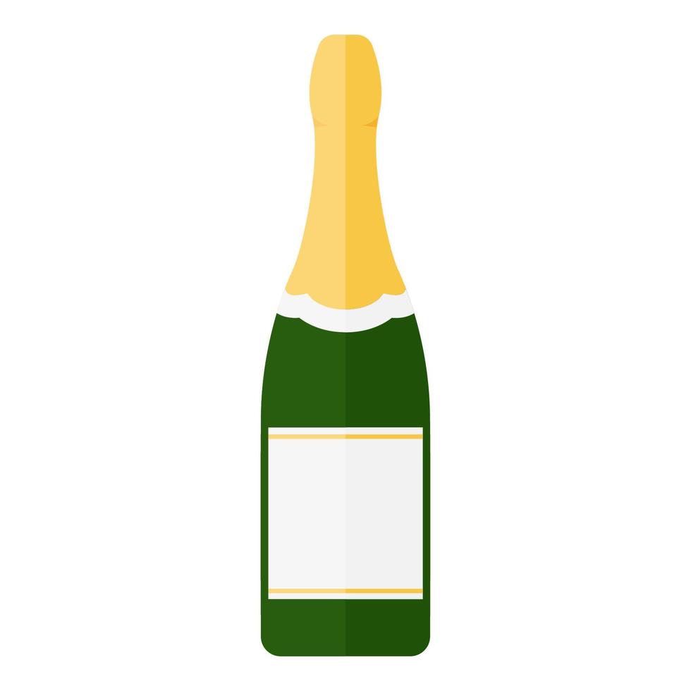 botella de champán o vino espumoso blanco vector