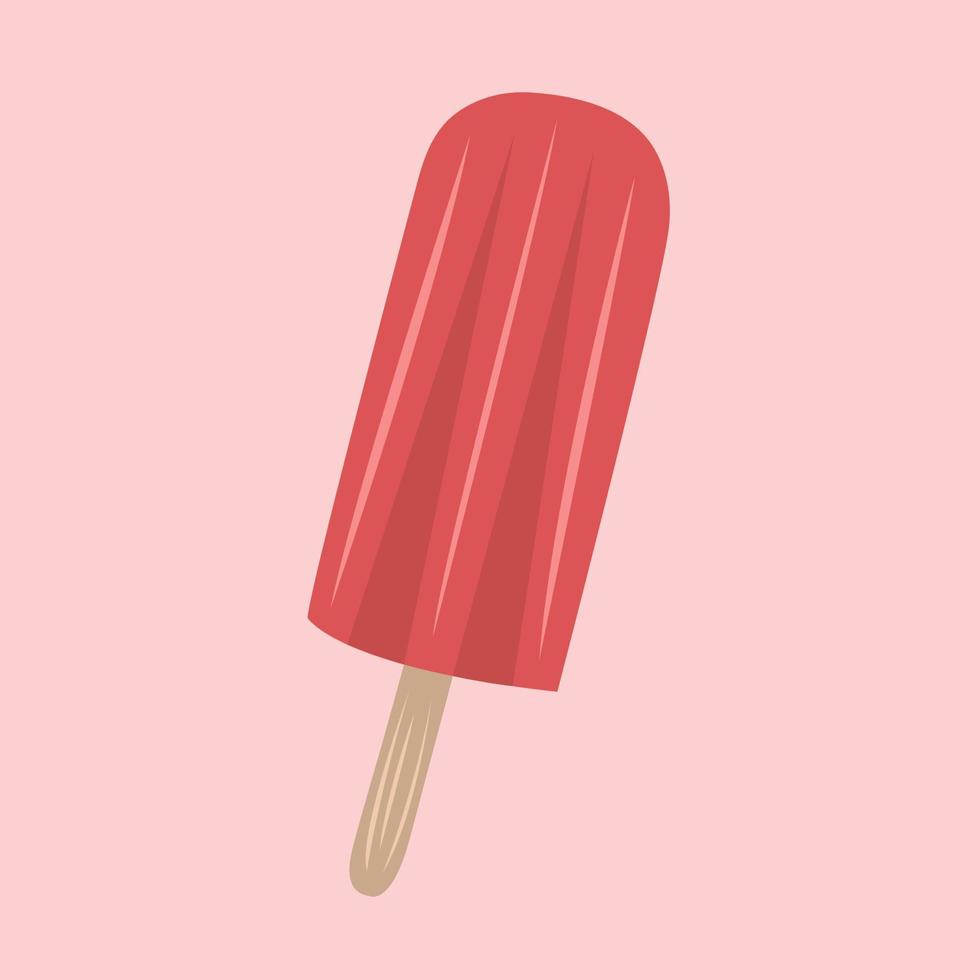 Strawberry ice lolly vector illustration for graphic design and decorative element