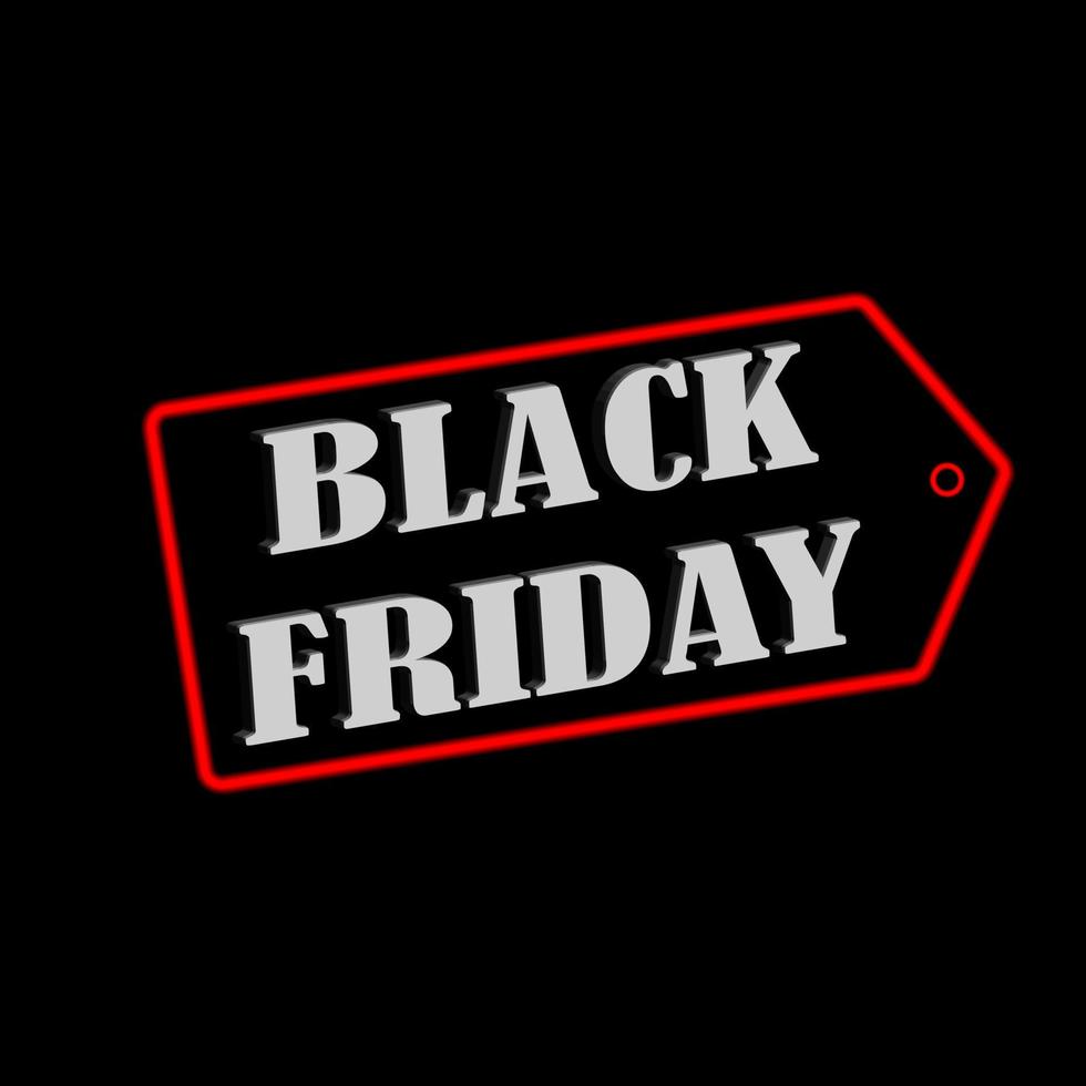 Black friday sale banner with 3d text in fiery red box vector