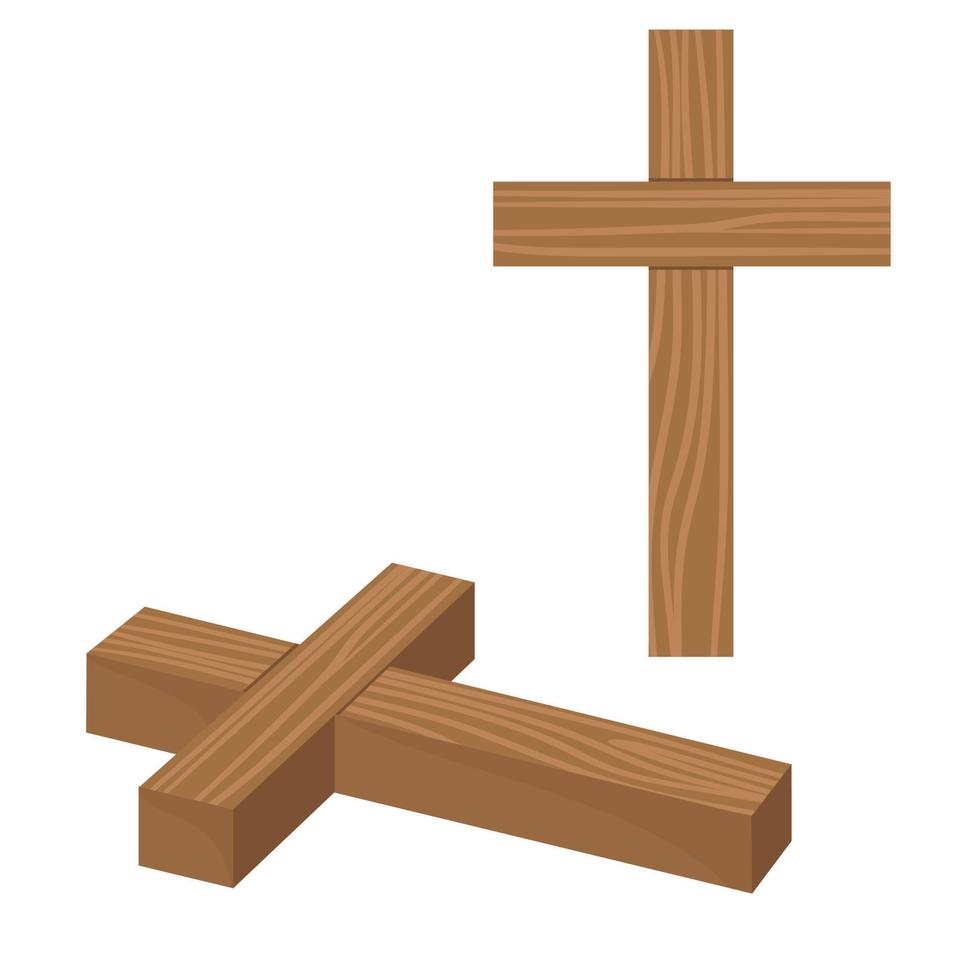 conjunto de cruz cristiana isométrica. cruz de iglesia aislada laica. símbolo de vector de religión abstracta.