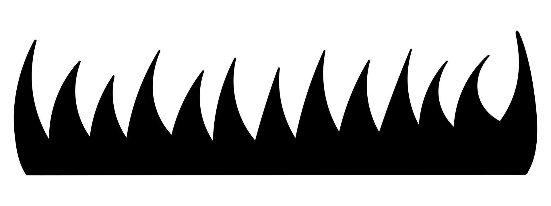 Grass. Silhouette. Dark thickets of bush. Vector illustration. Isolated white background.