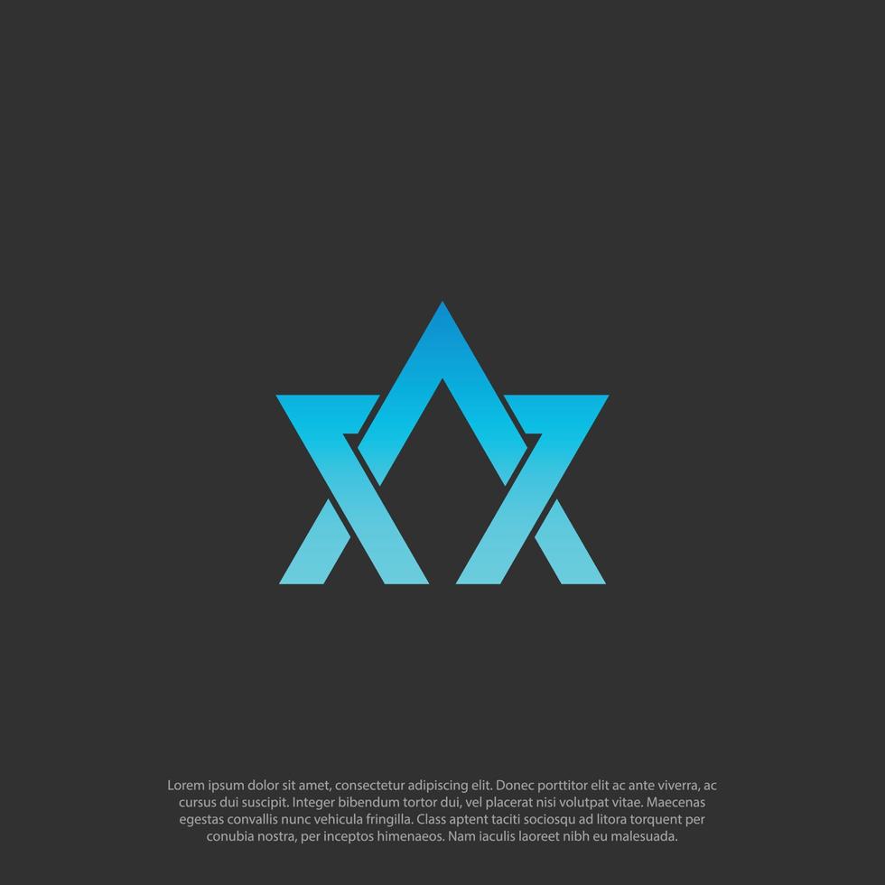 combine Letter A and star shape with modern gradient concept logo vector