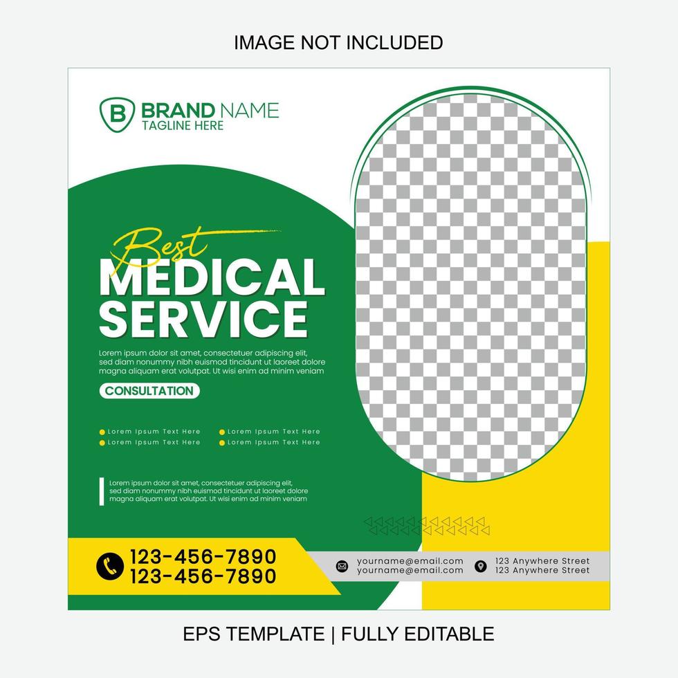 Social Media Health Or Medical Post Template Design vector