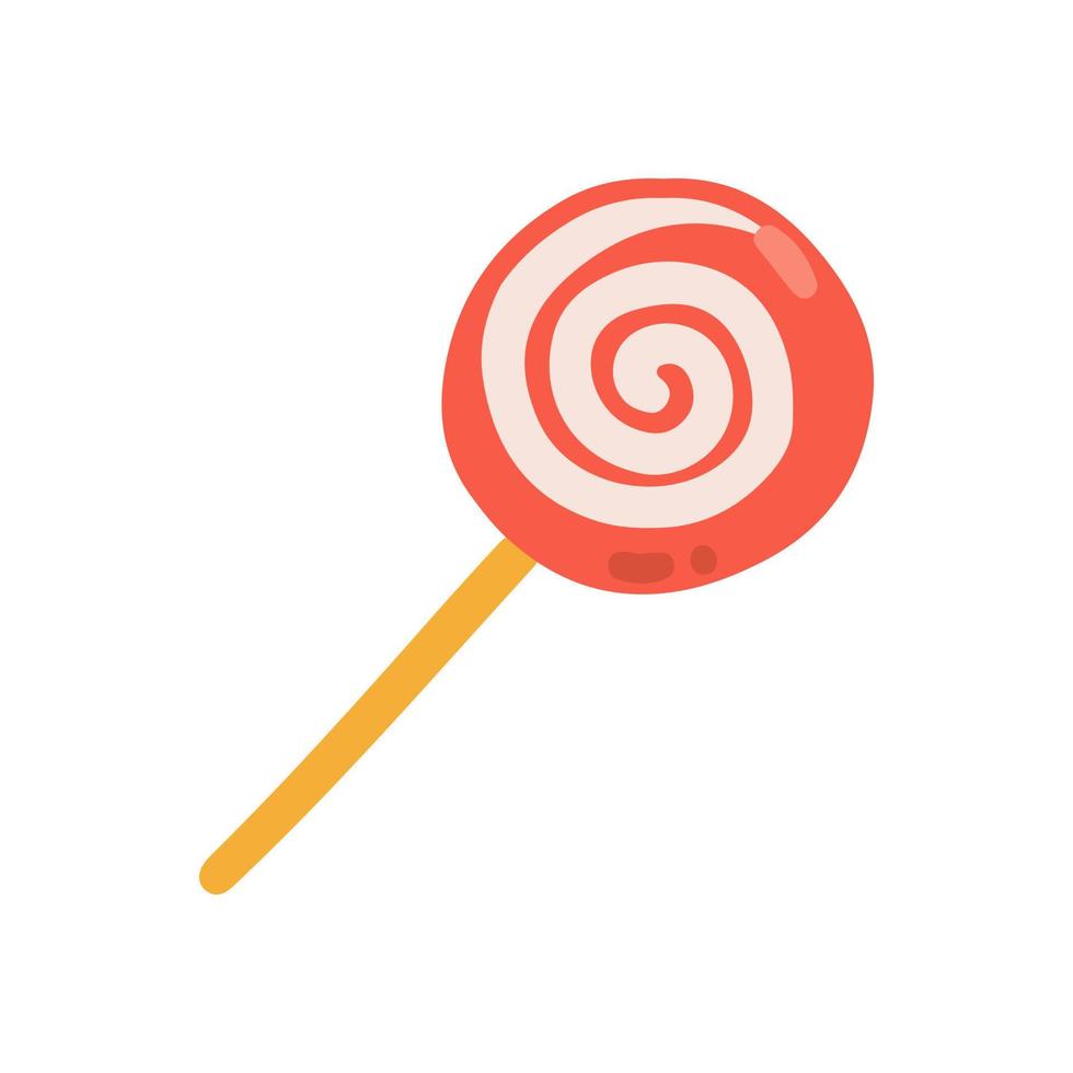 Christmas lollipop, vector flat illustration on white background