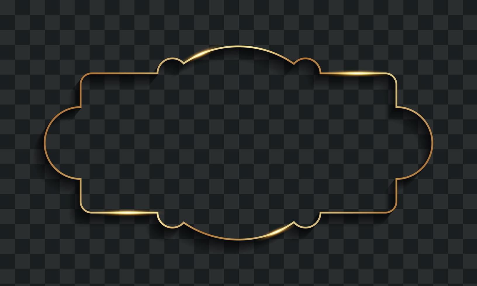 Gold Shiny Border Vector Illustration.