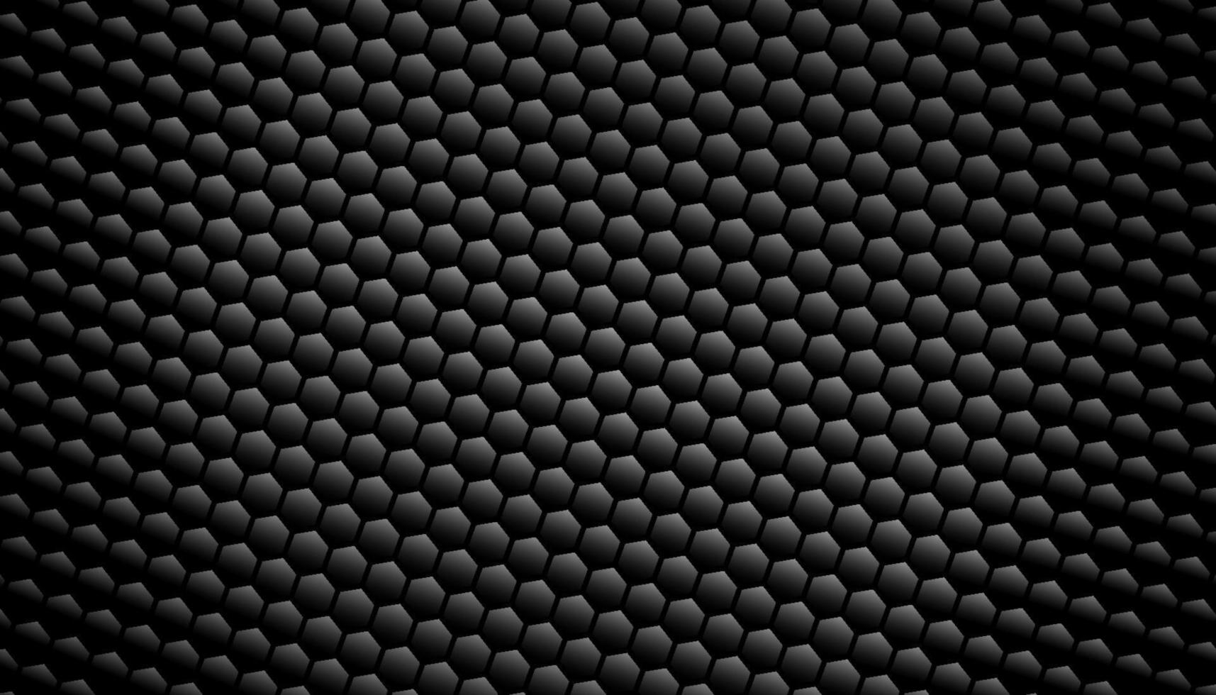Dark black Carbon fiber Geometric grid background. Modern dark abstract vector texture.