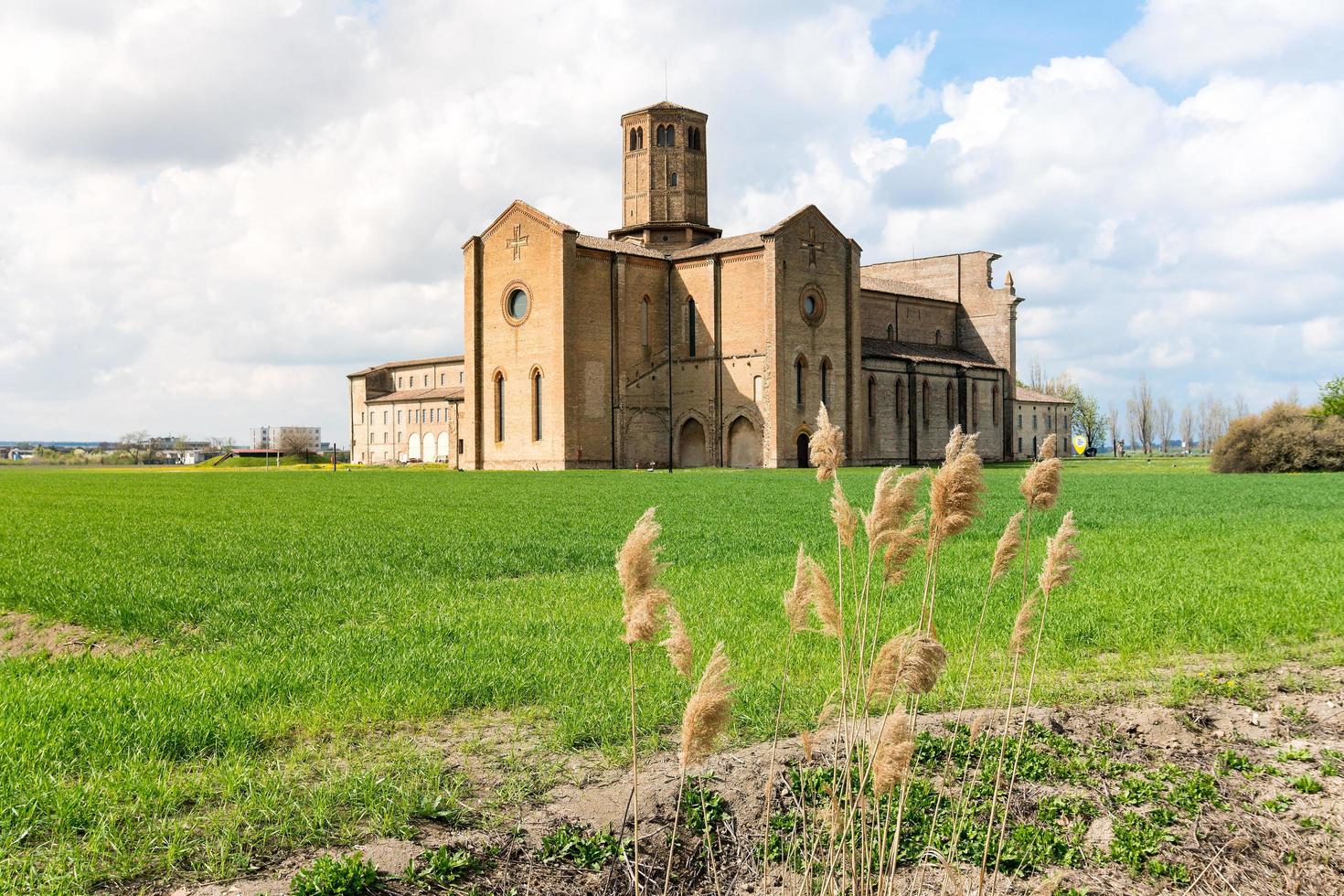 Parma,Italy-April 3, 2022-view of the Valserena abbey near Parma during a sunny day. photo