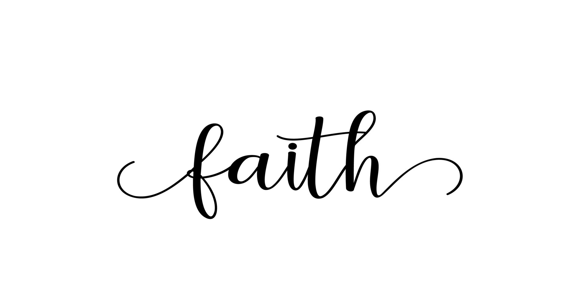 Faith Calligraphy Text With Swashes Vector 12463906 Vector Art At Vecteezy