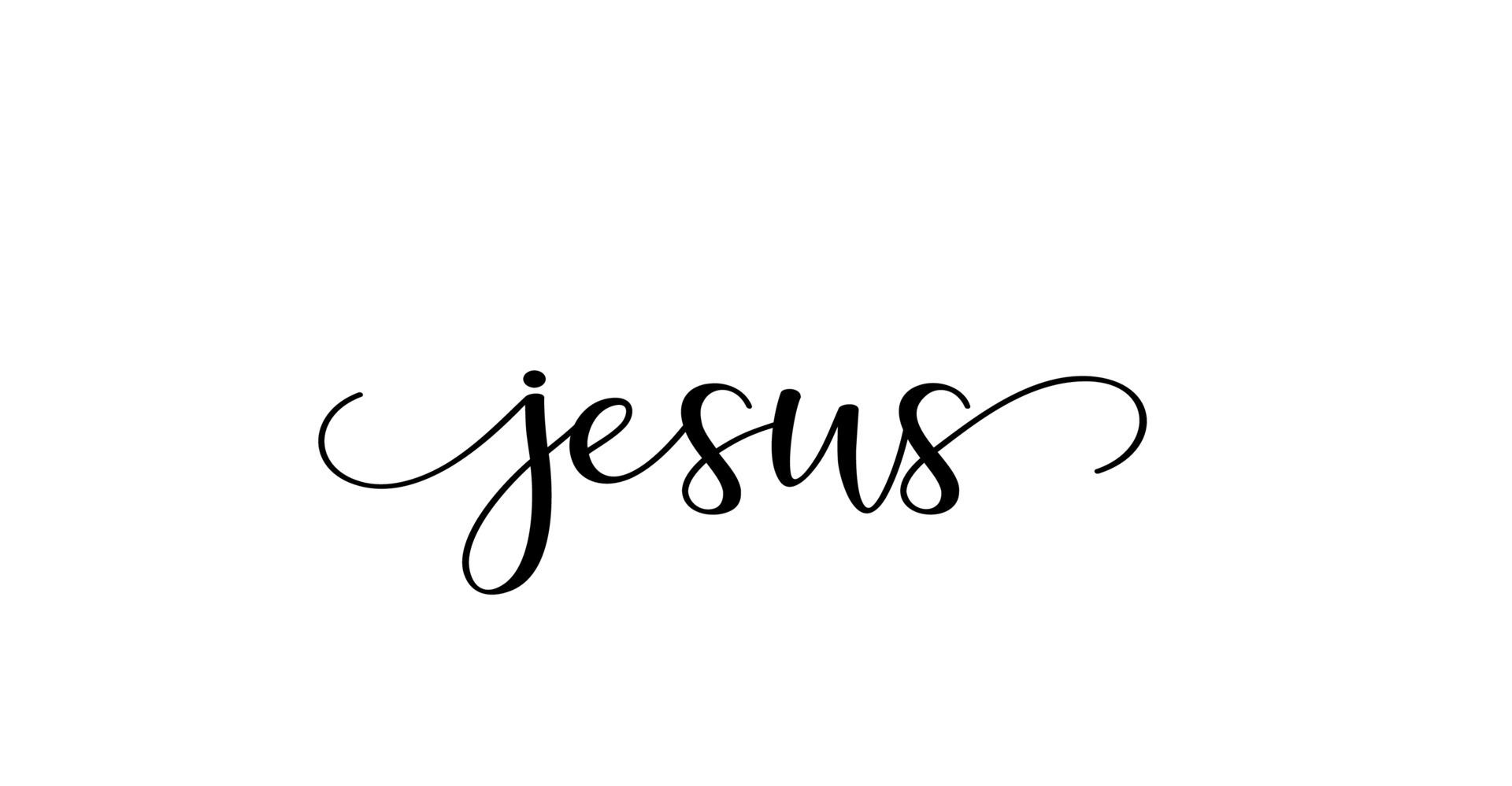 jesus calligraphy text with swashes vector 12463908 Vector Art at