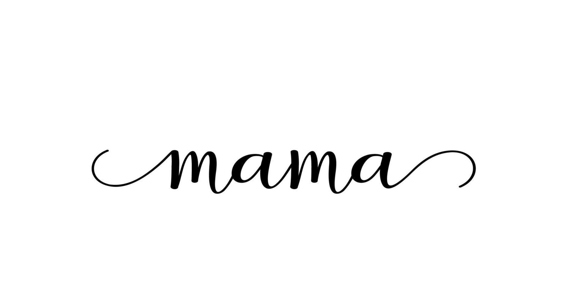 texto de caligrafía de mamá con vector de swashes